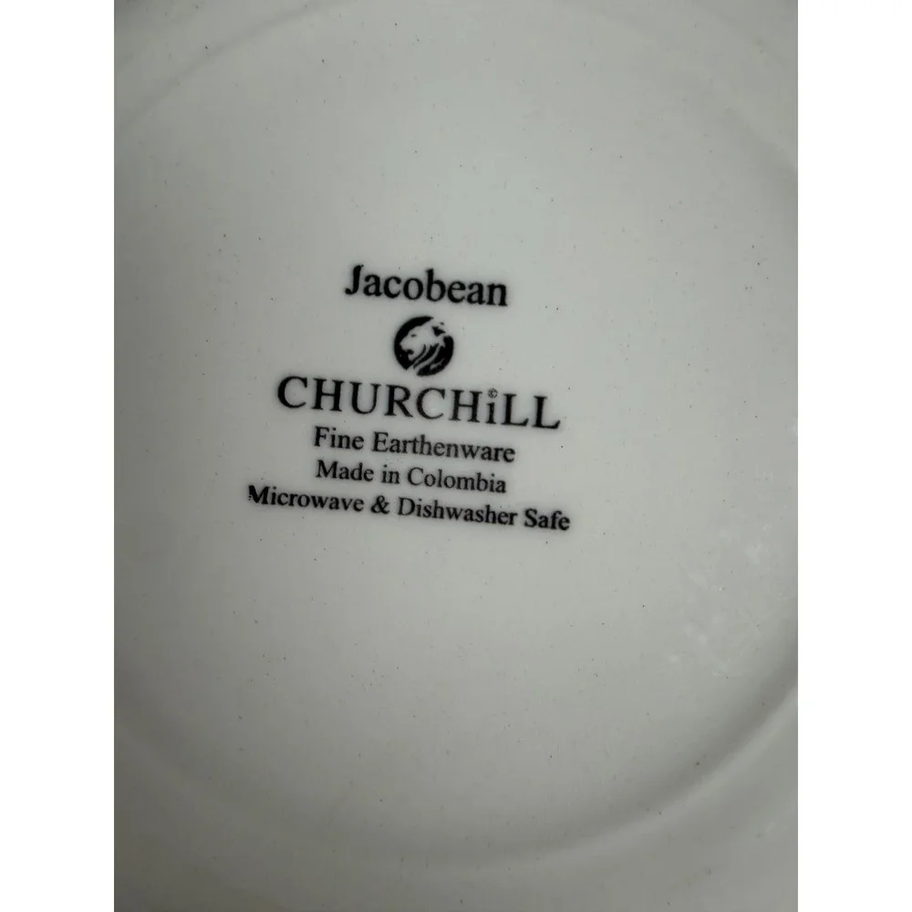 Churchill Jacobean Salad Plates Set of 2 Floral Chintz fine Earthenware 8 Inch